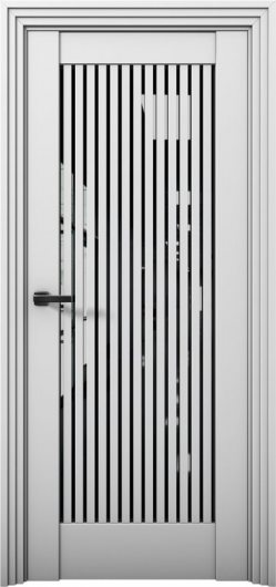 Межкомнатная дверь с экошпоном Aurum Doors Никель Ni 4 Манхэттен Черный лакобель — фото 1