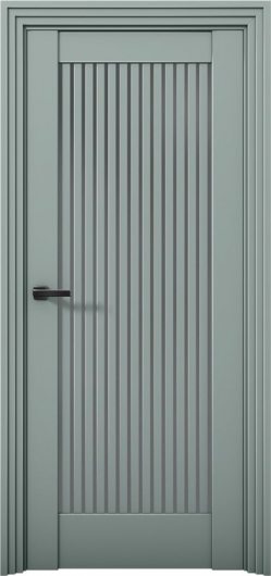 Межкомнатная дверь с экошпоном Aurum Doors Никель Ni 4 Deep Green Прозрачное стекло — фото 1