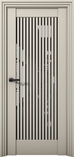 Межкомнатная дверь с экошпоном Aurum Doors Никель Ni 4 Силк грей Черный лакобель — фото 1
