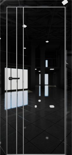 Межкомнатная дверь с экошпоном Aurum Doors Платина Pt 4 Crystall Black Al White — фото 1