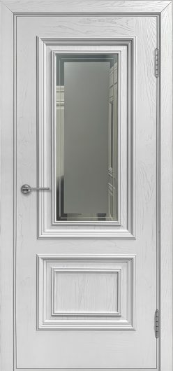 Межкомнатная шпонированная дверь Avidoor Муза Ясень белая эмаль Остекленная — фото 1
