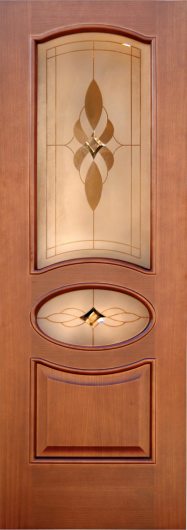 Межкомнатная ульяновская дверь Дворецкий Соренто темный анегри (два стекла) остекленная — фото 1