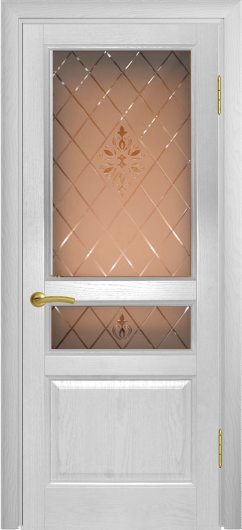 Межкомнатная ульяновская дверь Дворецкий Готика белый ясень остекленная — фото 1