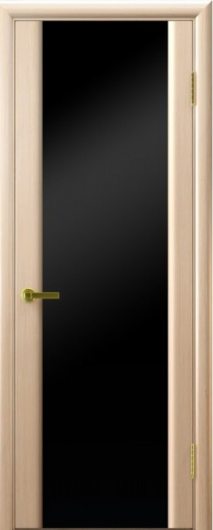 Межкомнатная ульяновская дверь Дворецкий Спектр-3 выбеленый дуб (черный триплекс) остекленная — фото 1