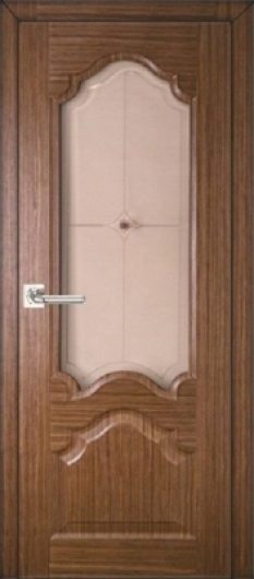 Межкомнатная ульяновская дверь Дворецкий Виктория орех остекленная — фото 1