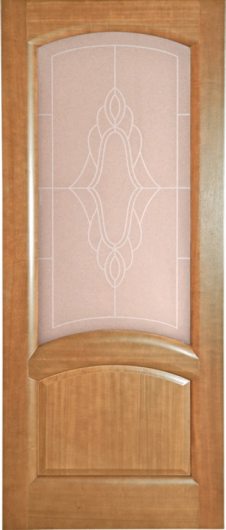 Межкомнатная ульяновская дверь Дворецкий Соло темный анегри остекленная — фото 1