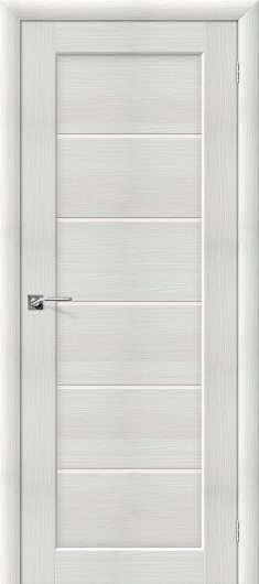 Межкомнатная дверь с эко шпоном Аква-2 Bianco Veralinga остекленная — фото 1