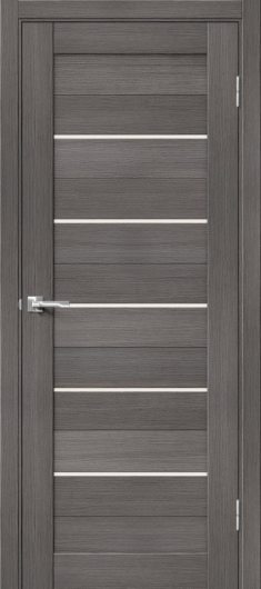 Межкомнатная дверь с эко шпоном Порта-22 (1П-03) Grey Veralinga остекленная — фото 1