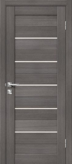 Межкомнатная дверь с эко шпоном Порта-22 (1П-02) Grey Veralinga остекленная — фото 1