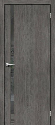Межкомнатная дверь с эко шпоном Браво-1.55 Grey Veralinga остекленная — фото 1
