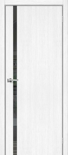 Межкомнатная дверь с эко шпоном Браво-1.55 Snow Veralinga остекленная — фото 1