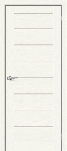 Межкомнатная дверь Браво-22 White Wood остекленная (ст. Magic Fog) — фото 1