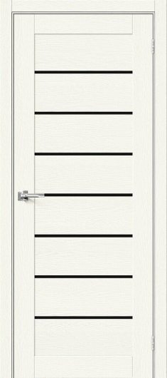 Межкомнатная дверь Браво-22 White Wood остекленная (ст. Black Star) — фото 1