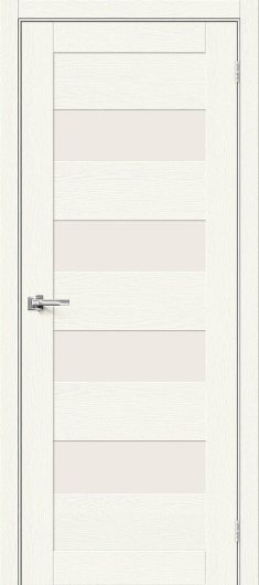 Межкомнатная дверь Браво-23 White Wood остекленная — фото 1