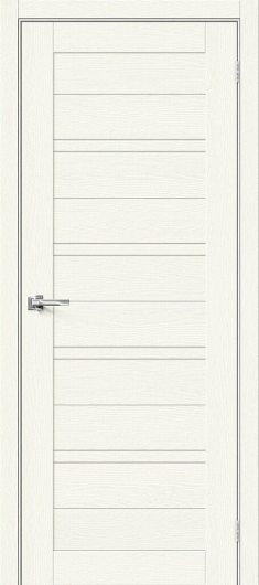 Межкомнатная дверь Браво-28 White Wood остекленная — фото 1