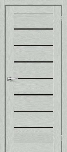 Межкомнатная дверь Браво-22 Grey Wood остекленная (ст. Black Star) — фото 1