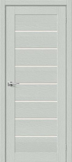 Межкомнатная дверь Браво-22 Grey Wood остекленная (ст. Magic Fog) — фото 1