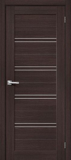 Межкомнатная дверь с эко шпоном MR.WOOD Браво-28 Wenge Melinga остекленная — фото 1