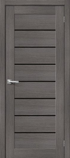 Межкомнатная дверь с эко шпоном MR.WOOD Браво-22 Grey Melinga остекленная — фото 1
