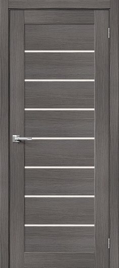 Межкомнатная дверь с эко шпоном MR.WOOD Браво-22 Grey Melinga остекленная — фото 1