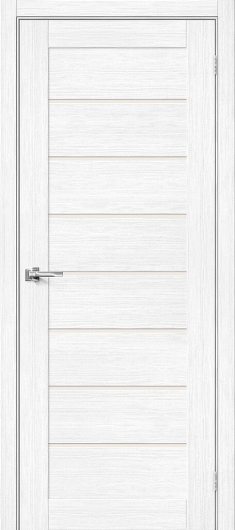 Межкомнатная дверь с эко шпоном MR.WOOD Браво-22 Snow Melinga остекленная — фото 1