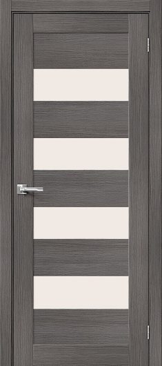 Межкомнатная дверь с эко шпоном MR.WOOD Браво-23 Grey Melinga остекленная — фото 1
