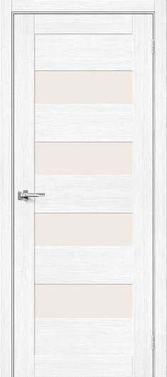 Межкомнатная дверь с эко шпоном MR.WOOD Браво-23 Snow Melinga остекленная — фото 1
