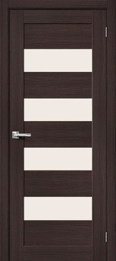 Межкомнатная дверь с эко шпоном MR.WOOD Браво-23 Wenge Melinga остекленная — фото 1
