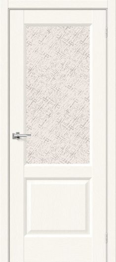 Межкомнатная дверь Браво Неоклассик-33 White Wood остекленная (ст. White Cross) — фото 1