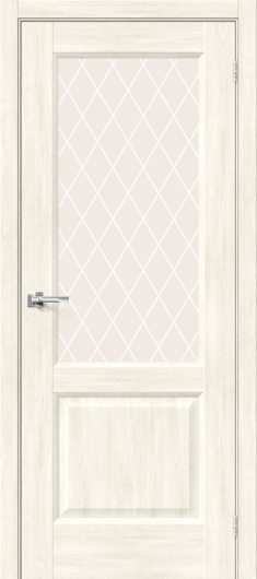 Межкомнатная дверь Браво Неоклассик-33 Nordic Oak остекленная (ст. White Сrystal) — фото 1