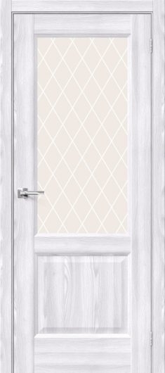 Межкомнатная дверь Браво Неоклассик-33 Riviera Ice остекленная (ст. White Сrystal) — фото 1