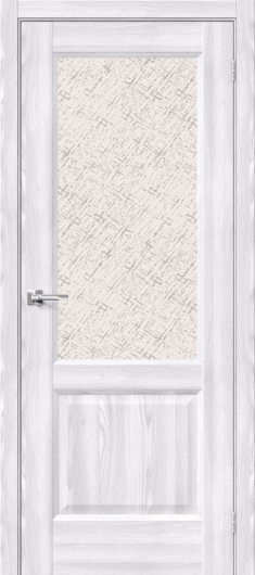 Межкомнатная дверь Браво Неоклассик-33 Riviera Ice остекленная (ст. White Cross) — фото 1
