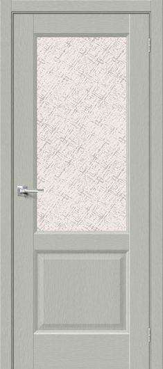 Межкомнатная дверь Браво Неоклассик-33 Grey Wood остекленная (ст. White Cross) — фото 1