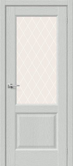 Межкомнатная дверь Браво Неоклассик-33 Grey Wood остекленная (ст. White Сrystal) — фото 1