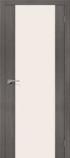 Межкомнатная дверь с эко шпоном Порта-13 Grey Veralinga остекленная — фото 1