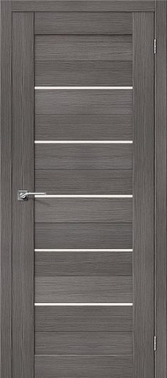 Межкомнатная дверь с эко шпоном Порта-22 Grey Veralinga остекленная — фото 1