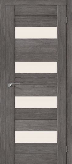 Межкомнатная дверь с эко шпоном Порта-23 Grey Veralinga остекленная — фото 1