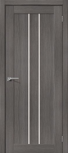 Межкомнатная дверь с эко шпоном Порта-24 Grey Veralinga остекленная — фото 1