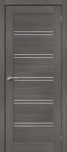 Межкомнатная дверь с эко шпоном Порта-28 Grey Veralinga остекленная — фото 1