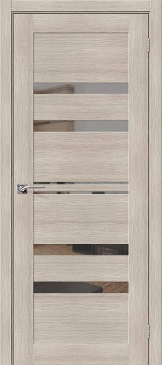 Межкомнатная дверь с эко шпоном Порта-30 Capuccino Veralinga/Mirox Grey остекленная — фото 1