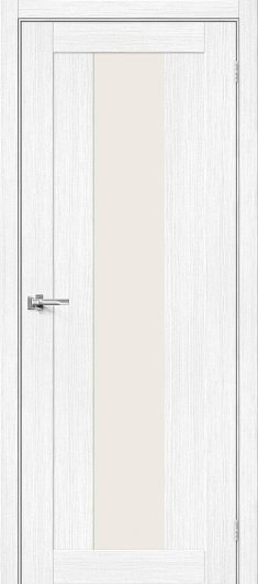 Межкомнатная дверь с эко шпоном Порта-25 Snow Veralinga остекленная — фото 1
