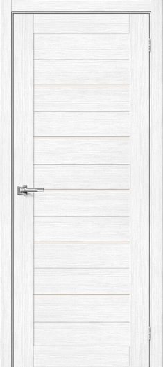 Межкомнатная дверь с эко шпоном Порта-22 Snow Veralinga остекленная — фото 1