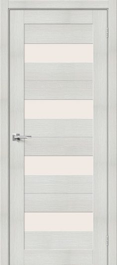 Межкомнатная дверь с эко шпоном Браво Порта-23 Bianco Veralinga остекленная — фото 1