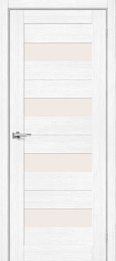 Межкомнатная дверь с эко шпоном Порта-23 Snow Veralinga остекленная — фото 1