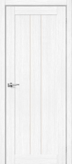 Межкомнатная дверь с эко шпоном Порта-24 Snow Veralinga остекленная — фото 1
