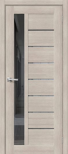 Межкомнатная дверь с эко шпоном Порта-27 Capuccino Veralinga/Mirox Grey глухая — фото 1