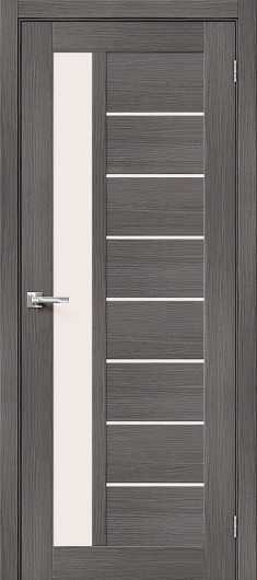 Межкомнатная дверь с эко шпоном Порта-27 Grey Veralinga остекленная — фото 1