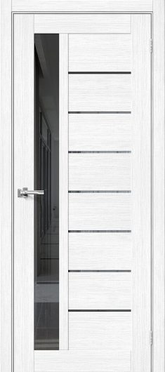 Межкомнатная дверь с эко шпоном Порта-27 Snow Veralinga/Mirox Grey глухая — фото 1