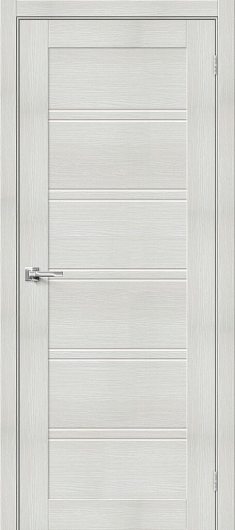 Межкомнатная дверь с эко шпоном Порта-28 Bianco Veralinga остекленная — фото 1