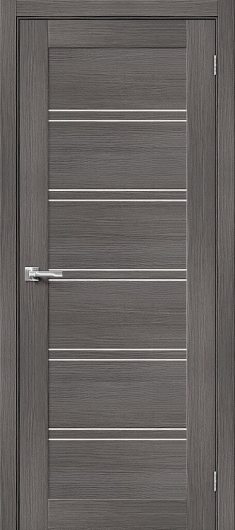 Межкомнатная дверь с эко шпоном Порта-28 Grey Veralinga остекленная — фото 1